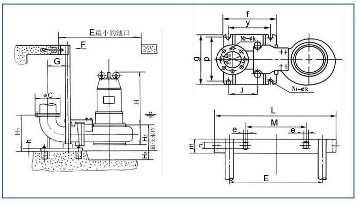 WQ潛水排污泵安裝尺寸